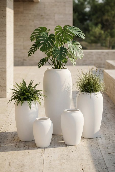 طقم قوّارات بيضاء كلاسيكية طويلة (5 قطع)